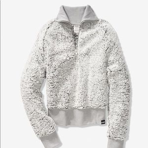 Pink Brand Sherpa Half-Zip in Grey